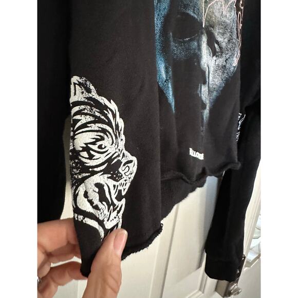 Darc Sport X Halloween Hoodie Michael Myers “it's Time” Pierce Cropped Size S - Picture 4 of 8
